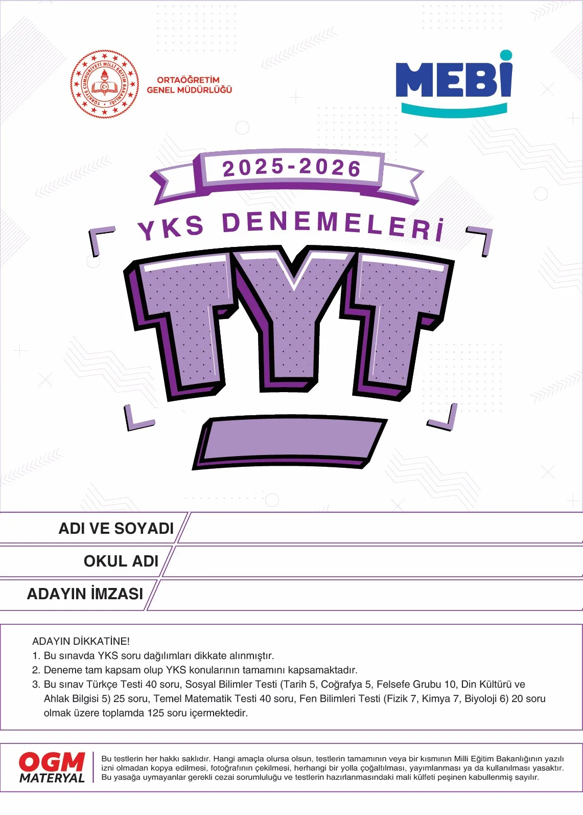 YKS ve LGS Denemeleri